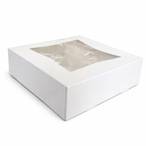 10″ x 10″ x 2.5″ Easy Popup White Window Bakery Boxes – 200 Pack Cookie & Pastry Boxes