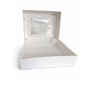 10″ x 10″ x 2.5″ Easy Popup White Window Bakery Boxes – 200 Pack Cookie & Pastry Boxes