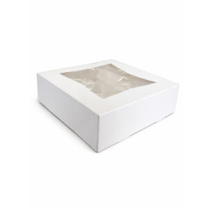 8″ x 8″ x 2.5″ Easy Popup White Window Bakery Boxes – 200 Pack Cookie & Pastry Boxes