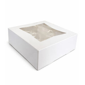 9″ x 9″ x 2.5″ Easy Popup White Window Bakery Boxes – 200 Pack Cookie & Pastry Boxes